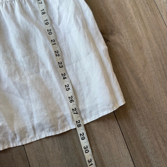 J Jill pure Jill 100% linen tiered peplum relaxed flowy fit top white size small - Picture 3 of 5